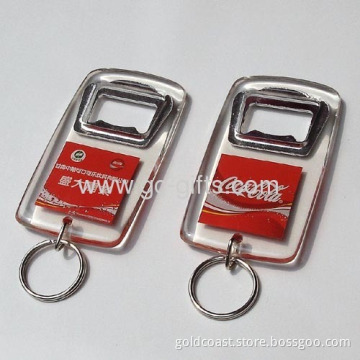 Plastic Key Ring With Bottle Opener 